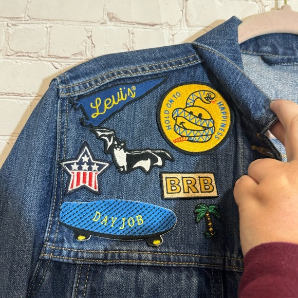LEVI’S Ex-Boyfriend Patchwork Trucker Jean Jacket - Picture 3 of 11